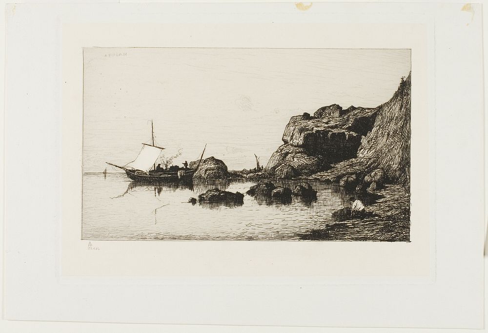 Fishing Craft near the Cliffs at Collioure by Adolphe Appian