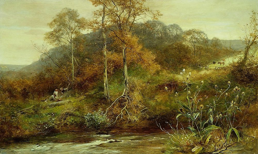 Autumn River Scene, The Brook by David Bates