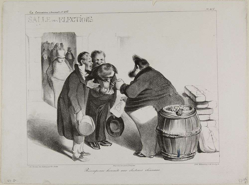 A Fair Reward to Dutiful Voters, plate 404 by Honoré-Victorin Daumier
