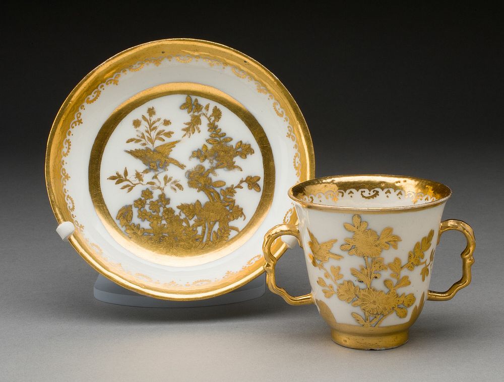 Two-handled Cup and Saucer by Meissen Porcelain Manufactory (Manufacturer)