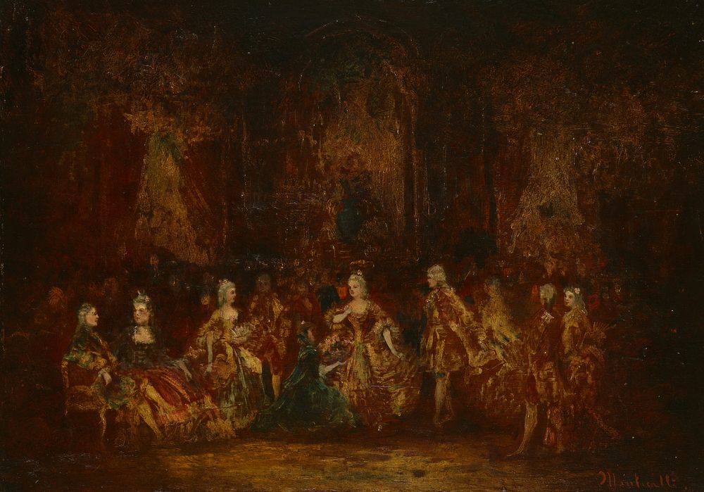 Persons in Louis XV Costumes by Adolphe Joseph Thomas Monticelli