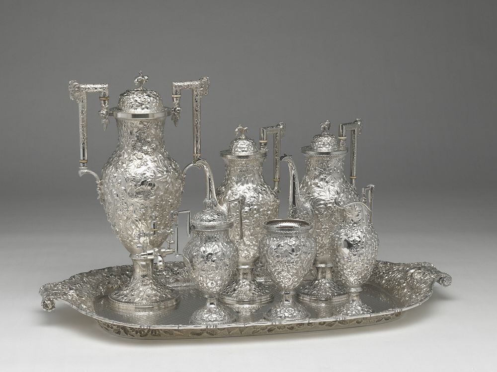 Tea and Coffee Service with Tray by Andrew Ellicot Warner Jr.