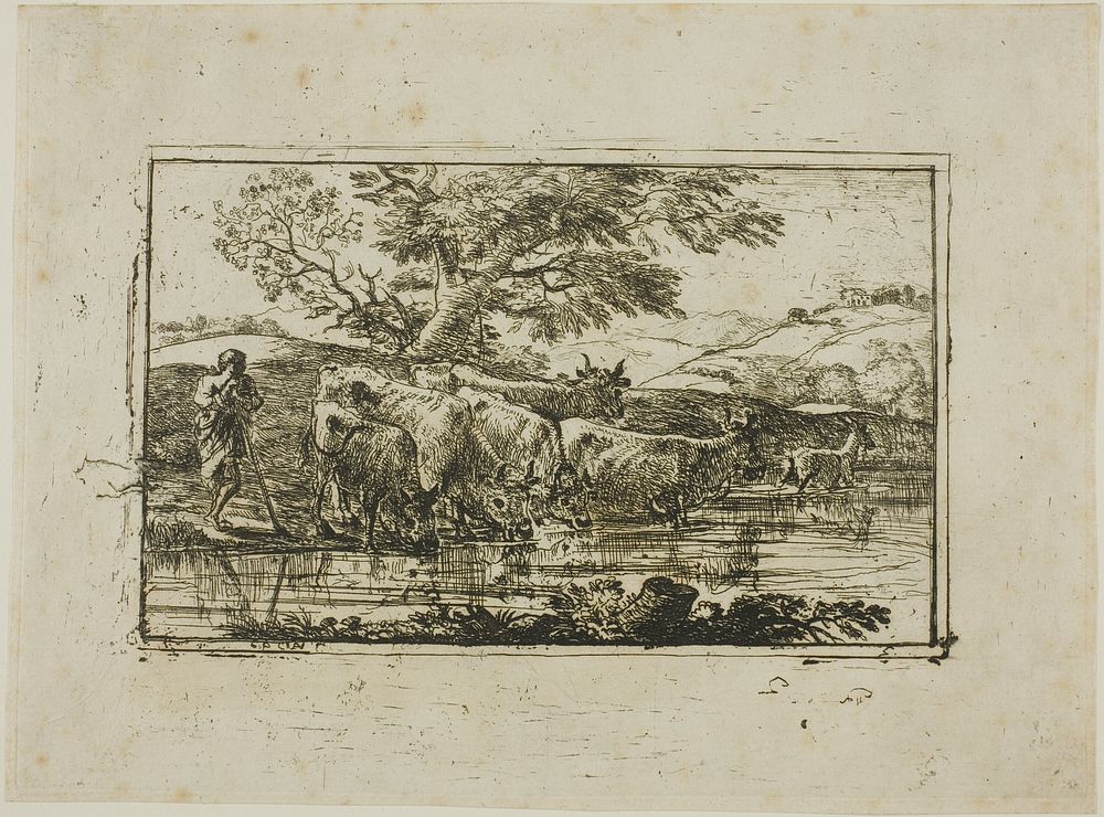The Herd at the Watering Place by Claude Lorrain