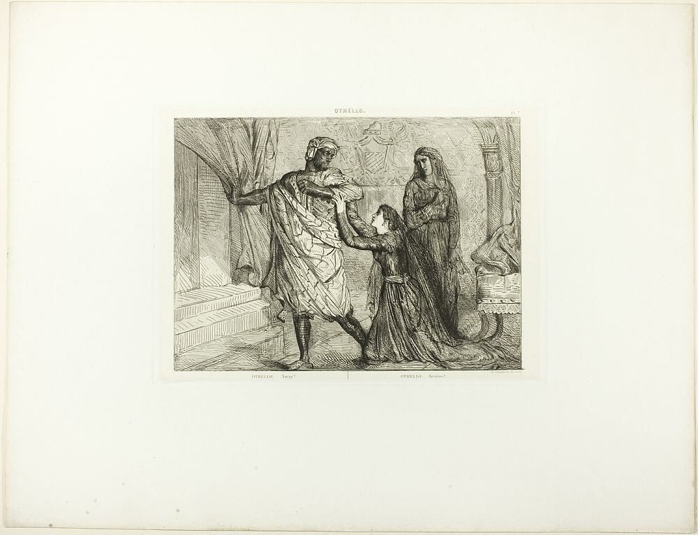 Away!, plate 7 (act 3, scene 4) from Othello by Théodore Chassériau