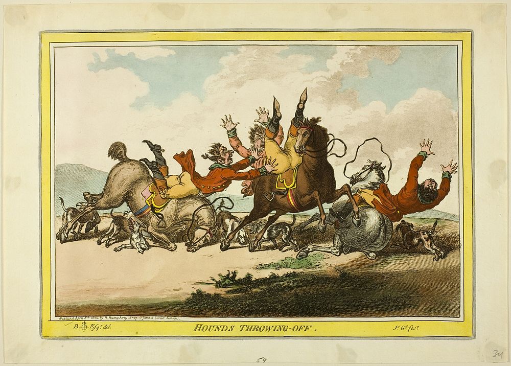 Hounds Throwing Off by James Gillray