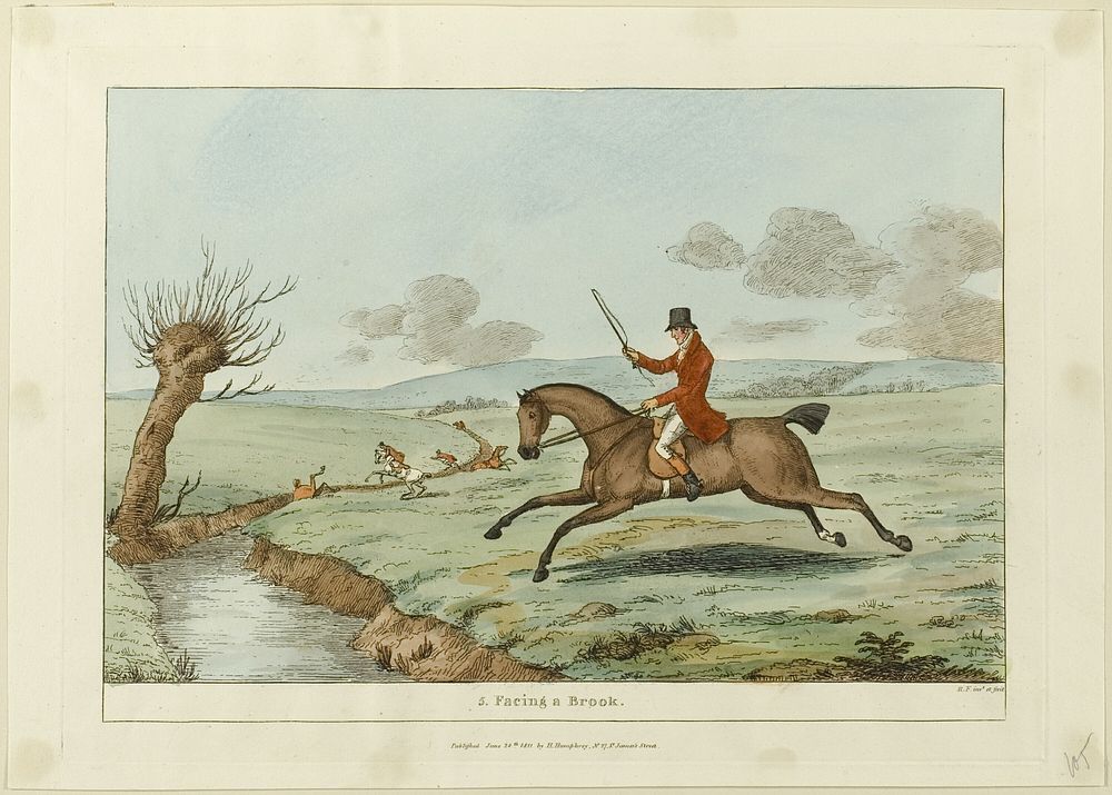 Facing a Brook, plate five from Indispensable Accomplishments by Sir Robert Frankland