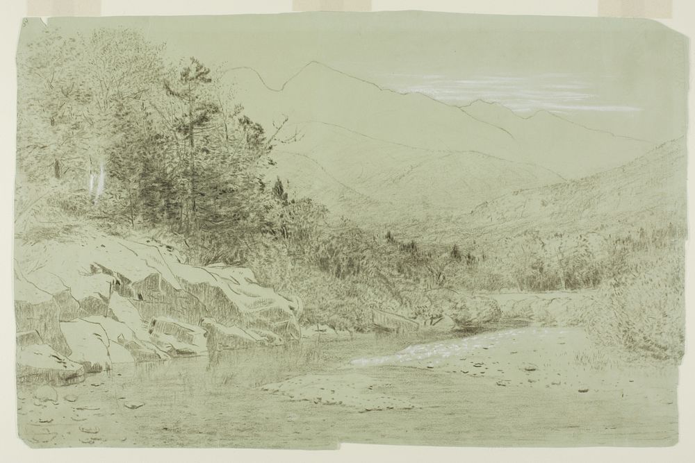 River Stream with Mountains in the Distance by Alexander Helwig Wyant