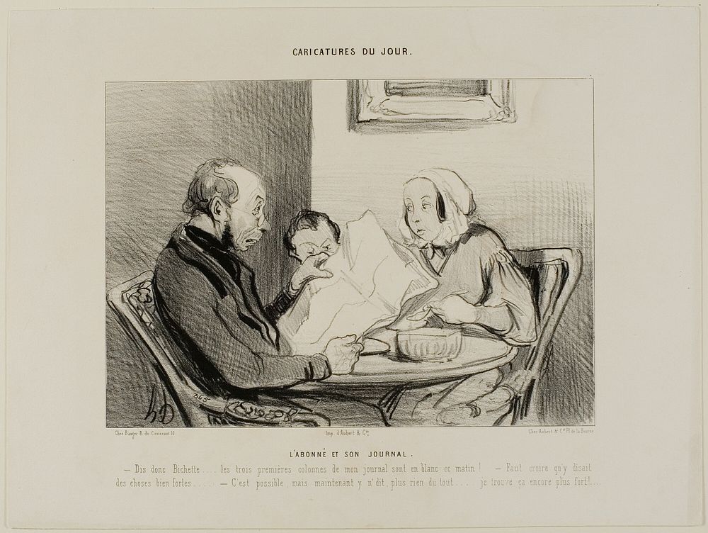 The Subscriber and His Newspaper. “- Listen darling, the first three columns of my morning paper are completely empty! It…