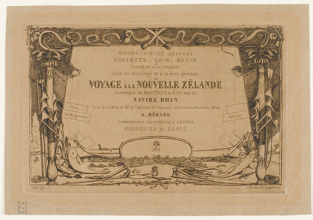 Cover for a Voyage to New Zealand (1842-46) by Charles Meryon