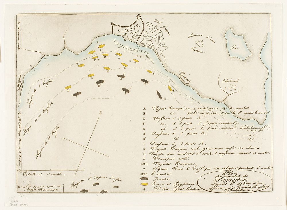 Plan of the Battle of Sinope by Charles Meryon