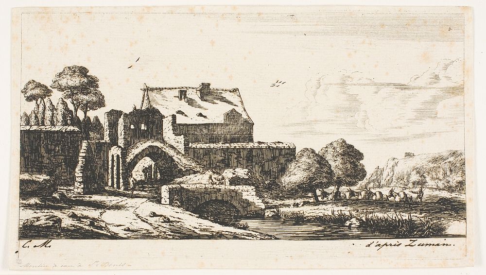 A Water-Mill Near Saint-Denis by Charles Meryon