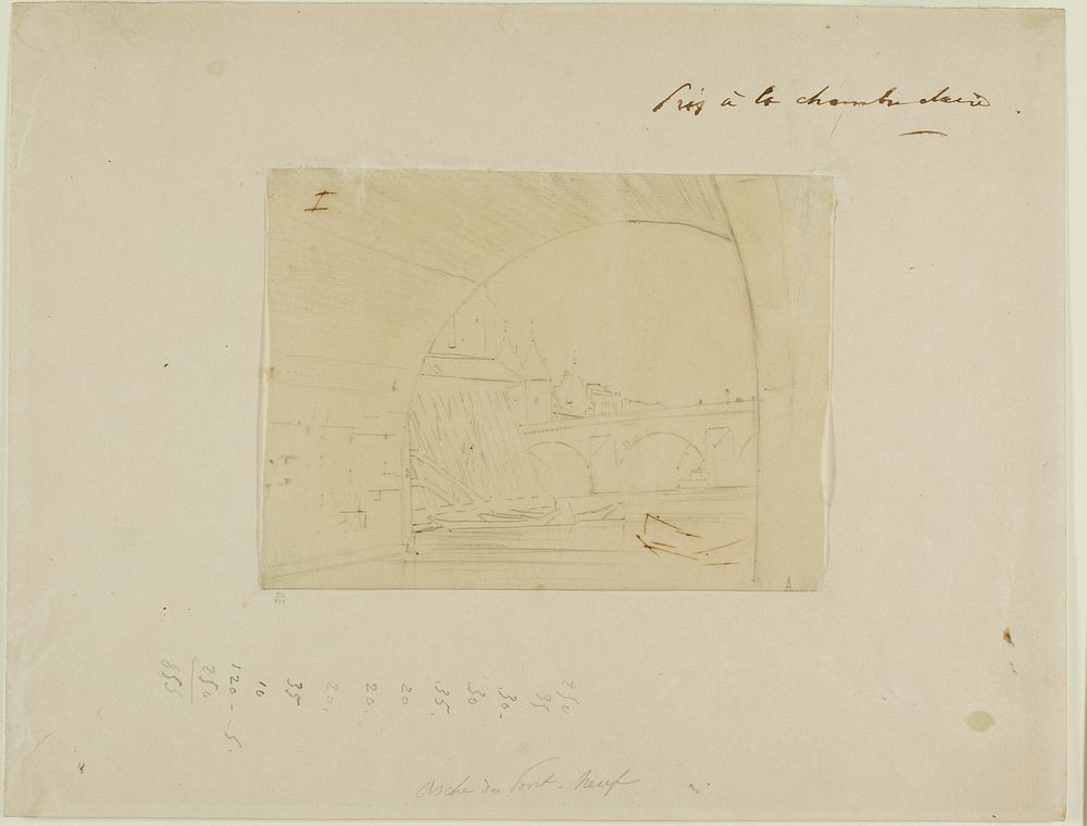 Study for an arch of Pont Notre-Dame, Paris by Charles Meryon