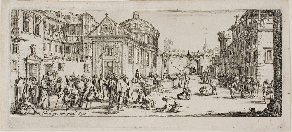 The Hospital, plate fifteen from The Miseries of War by Jacques Callot