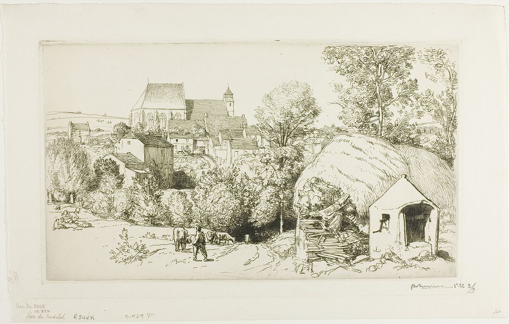 View of Verdelot by Louis Auguste Lepère
