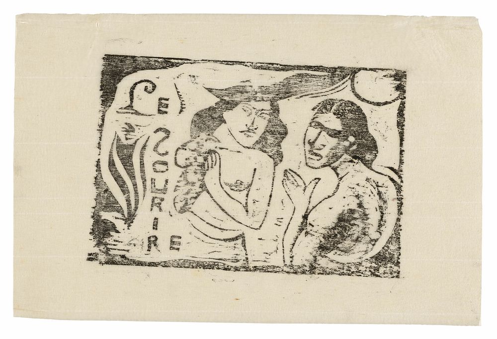 Two Women Chattering, headpiece for Le Sourire by Paul Gauguin