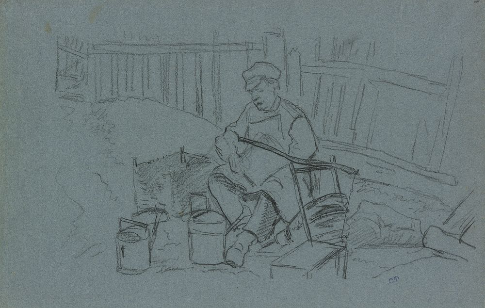 Tinker with His Tools by Camille Pissarro
