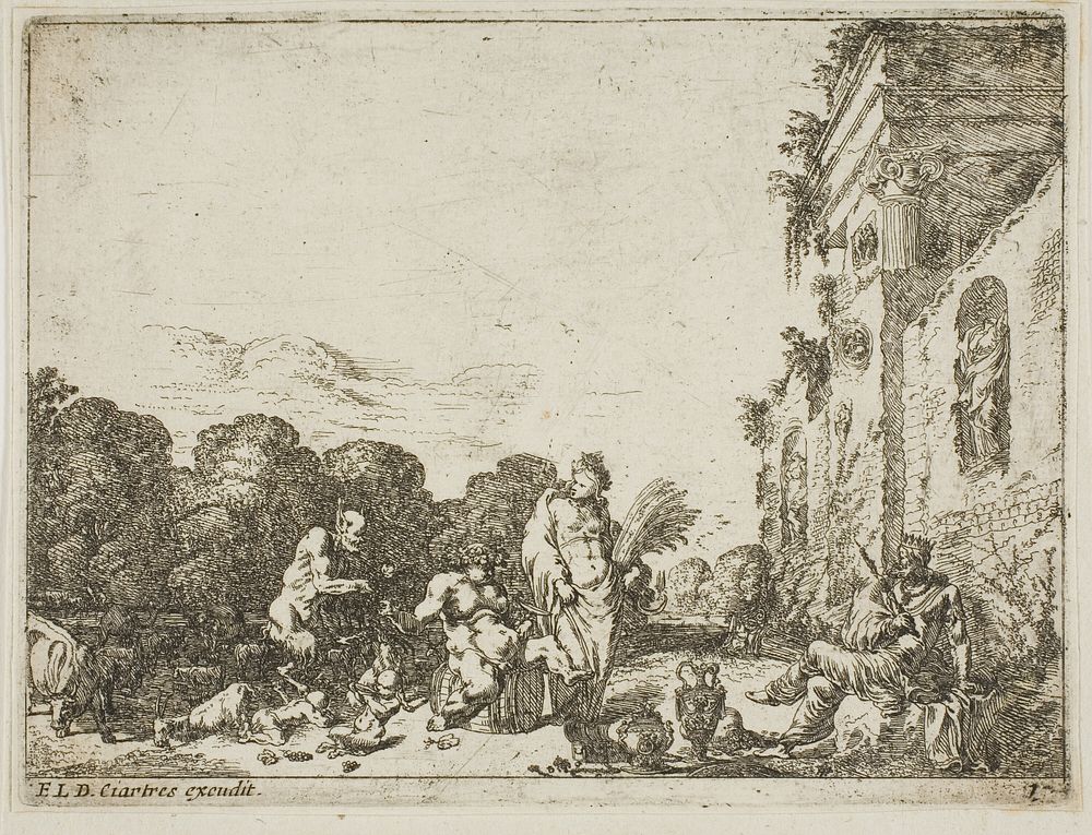 Bacchanalian Scene with Allegorical Figures by Johann Wilhelm Bauer