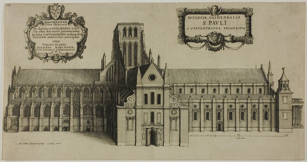 Old Saint Paul's Cathedral from the North by Wenceslaus Hollar