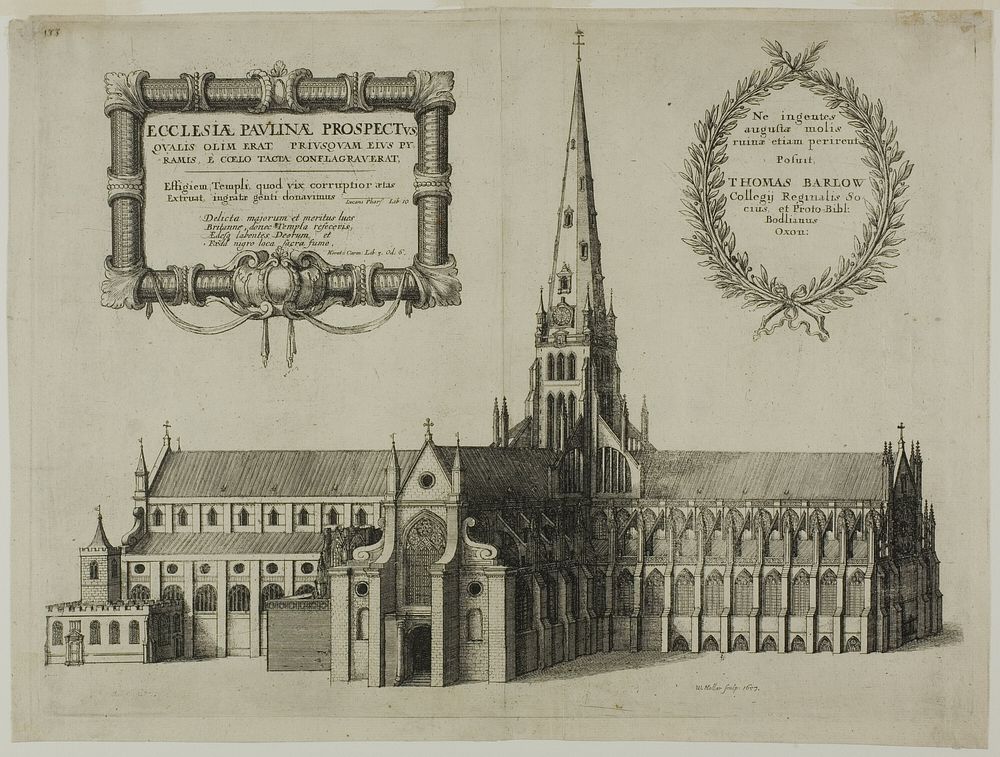 Saint Paul's from the South Showing the Spire by Wenceslaus Hollar