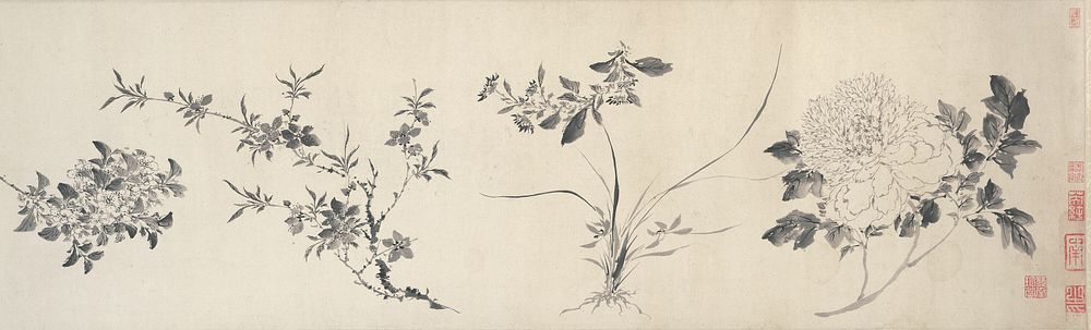 Flowers of the Four Seasons 四季花卉图 by Chen Jiayan