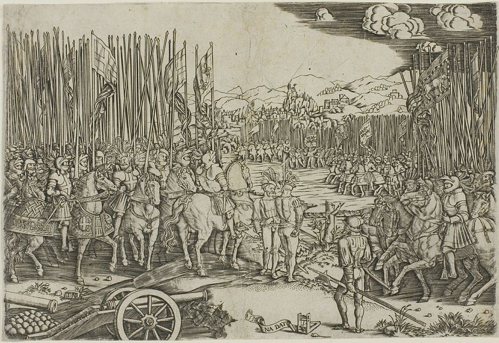 The Two Armies at the Battle of Ravenna, 1512 by Master with the Mouse Trap