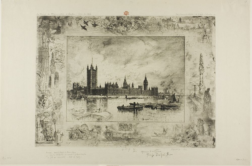 Westminster Palace by Félix Hilaire Buhot
