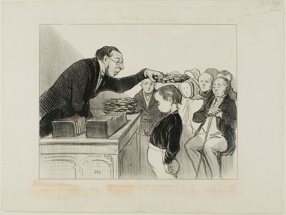 Mr. Jean-Joseph-Chaboulard... first prize for good health!, plate 28 from Professeurs et Moutards by Honoré-Victorin Daumier
