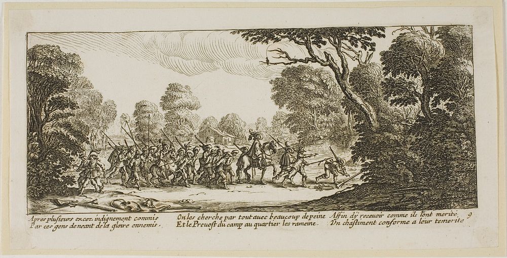 Discovery of the Criminal Soldiers, plate nine from The Large Miseries of War by Gerrit Lucasz van Schagen