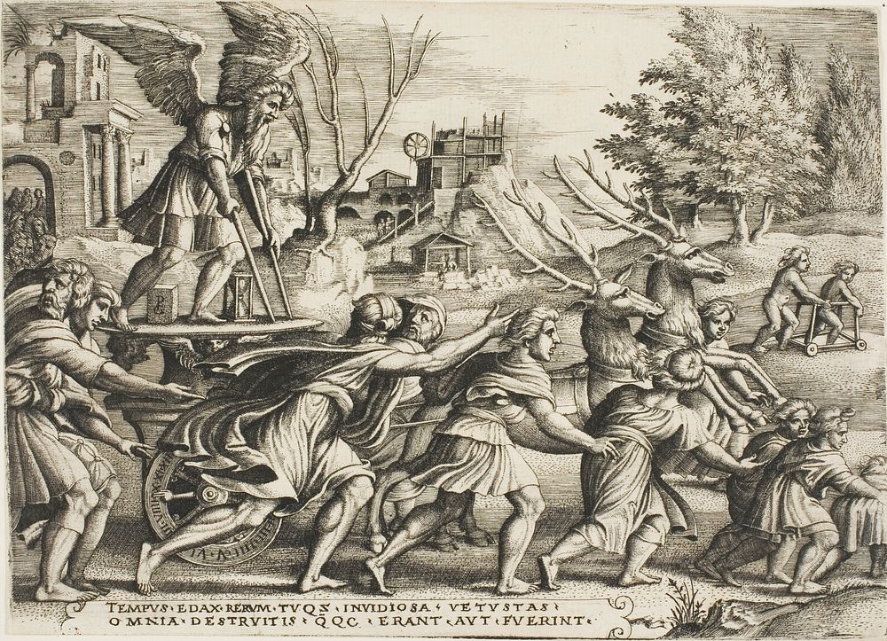 The Triumph of Time, plate four from The Triumphs of Petrarch by Georg Pencz