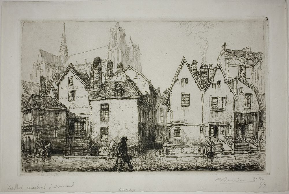 Old Houses, Amiens by Louis Auguste Lepère