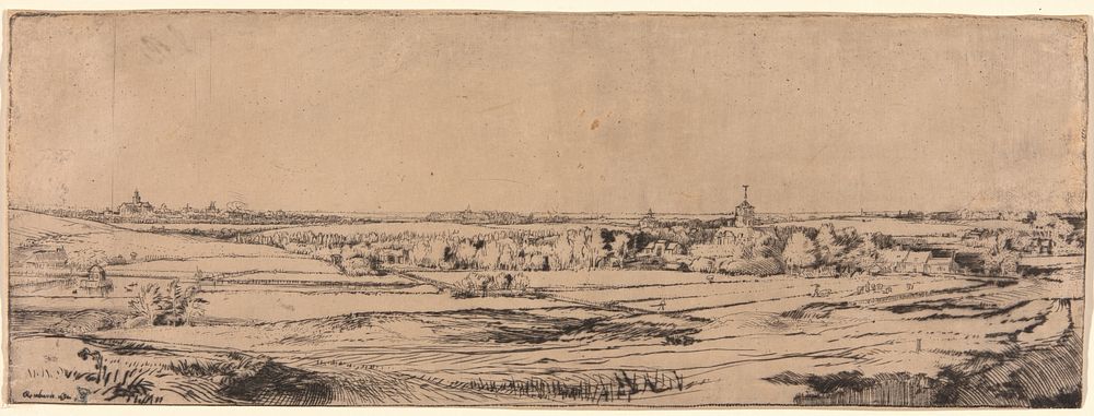 Panorama Near Bloemendaal Showing the Saxenburg Estate (The Goldweigher's Field) by Rembrandt van Rijn