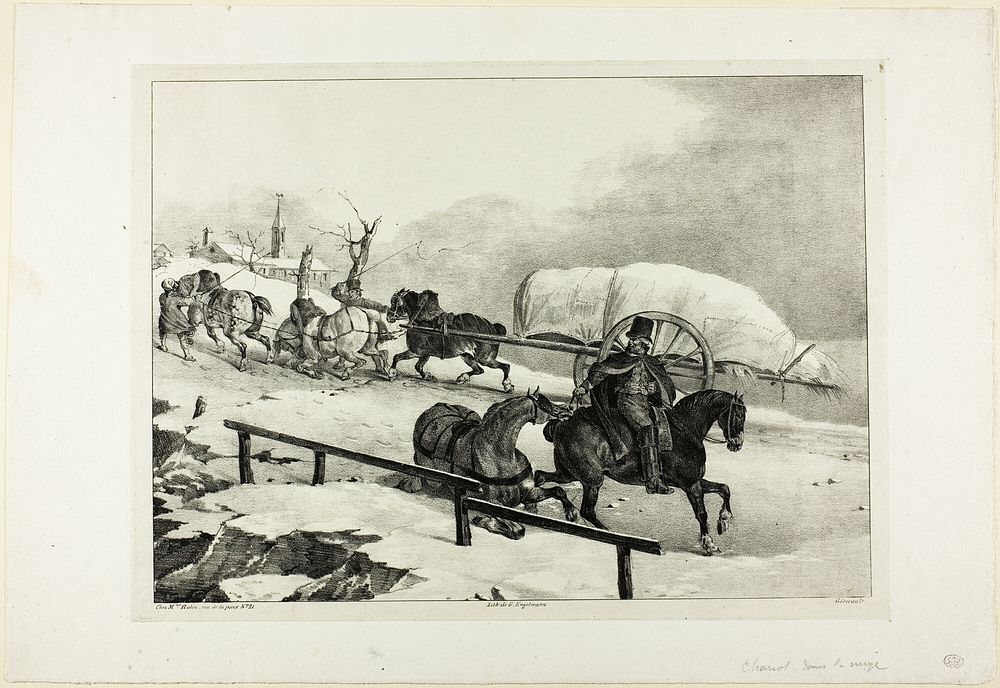Wagon Ascending a Slope by Jean Louis André Théodore Géricault
