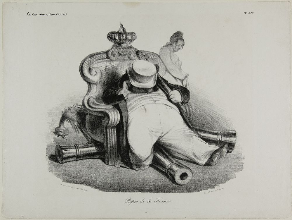 The Repose of France, plate 417 by Honoré-Victorin Daumier