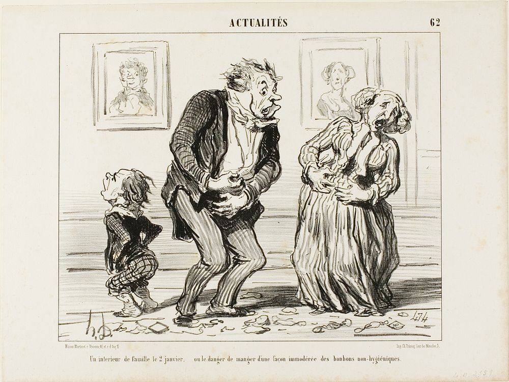 The Interior of a Family on January 2 - or the Danger of Consuming Immoderately Non-Hygienic Sweets, plate 62 from…