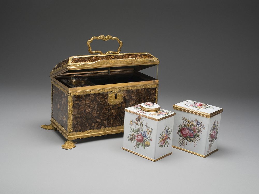 Casket Containing a Sugar Box and two Tea Caddies