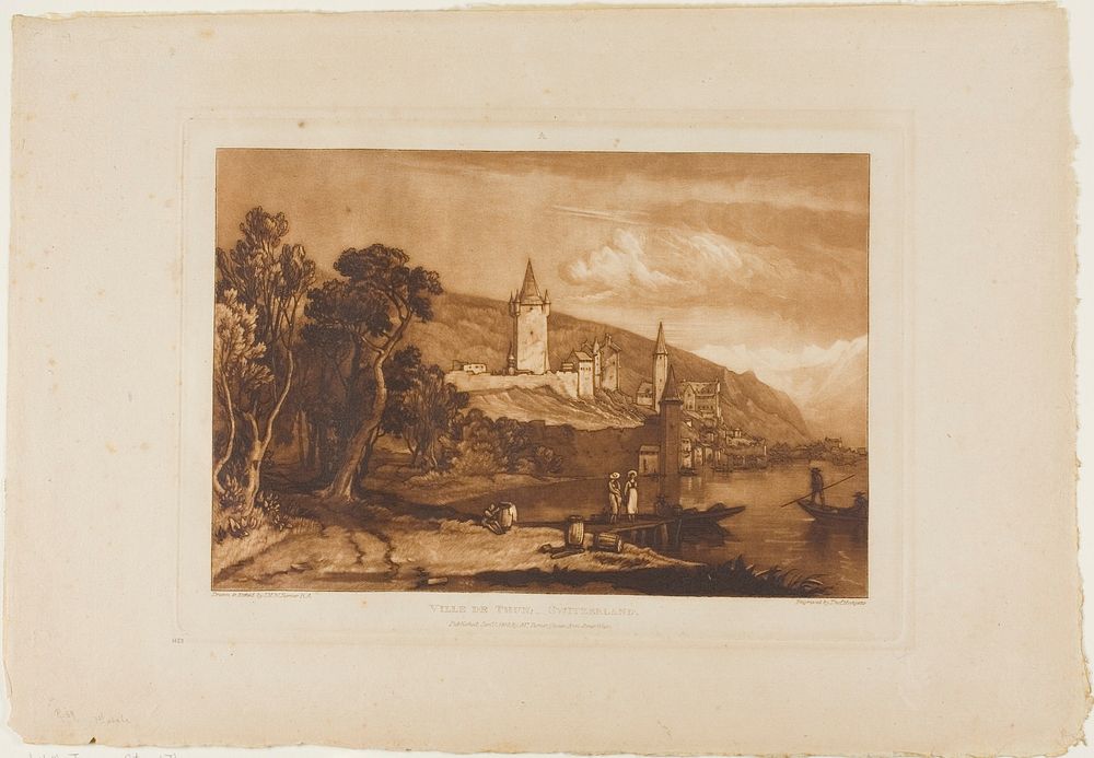 Ville de Thun, plate 59 from Liber Studiorum by Joseph Mallord William Turner