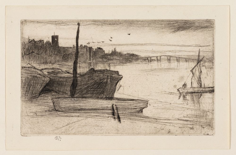 Chelsea Bridge and Church by James McNeill Whistler