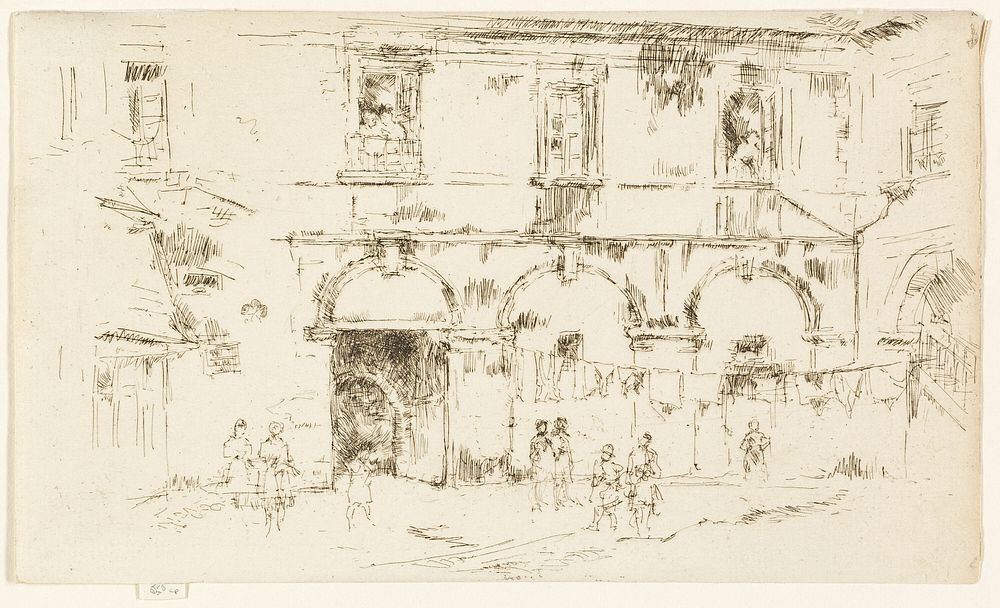 Court of the Monastery of St Augustine, Bourges by James McNeill Whistler