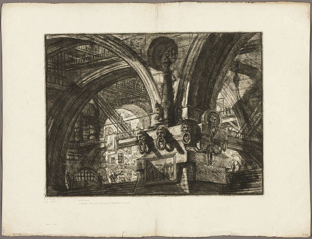 The Pier with a Lamp, plate 15 from Imaginary Prisons by Giovanni Battista Piranesi