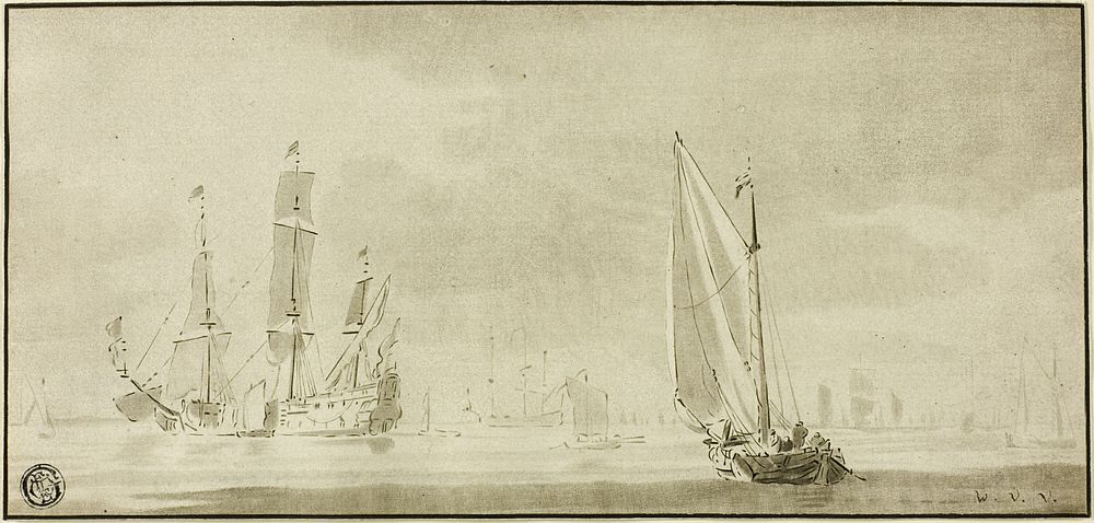 Galleons and Sailboats by Willem van de Velde, II