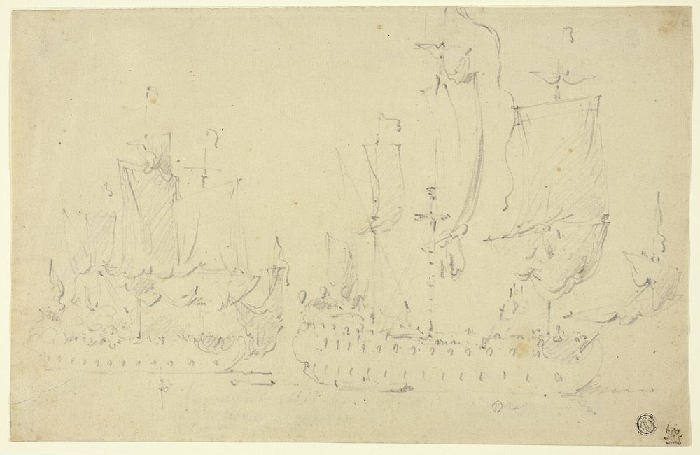 Two Frigates Under Full Sail by Willem van de Velde, II