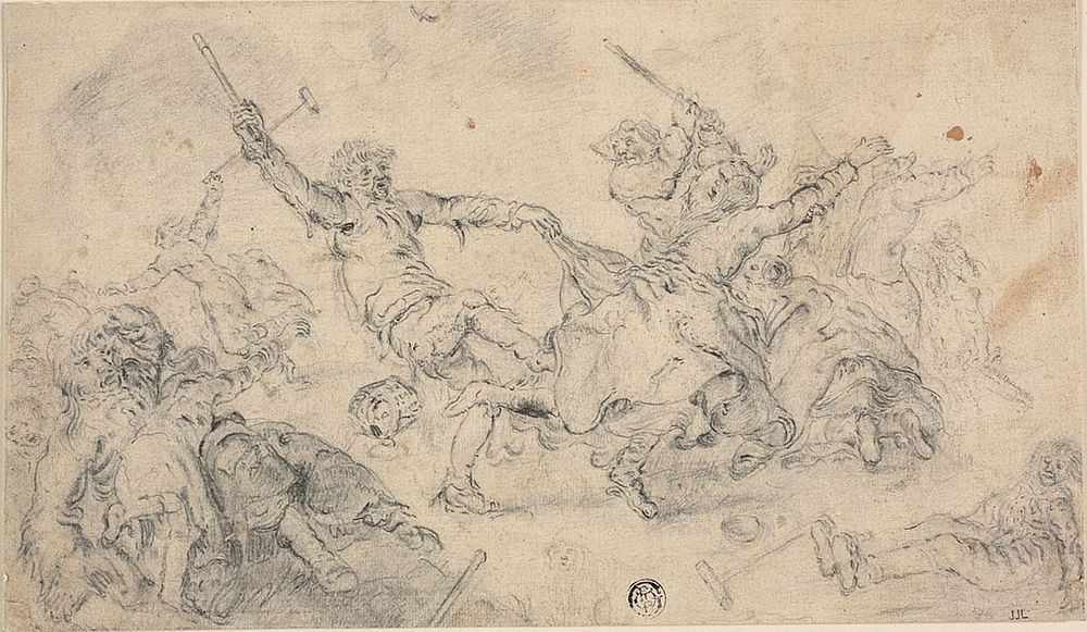 Peasants in a Brawl by Adriaen Pietersz. van de Venne