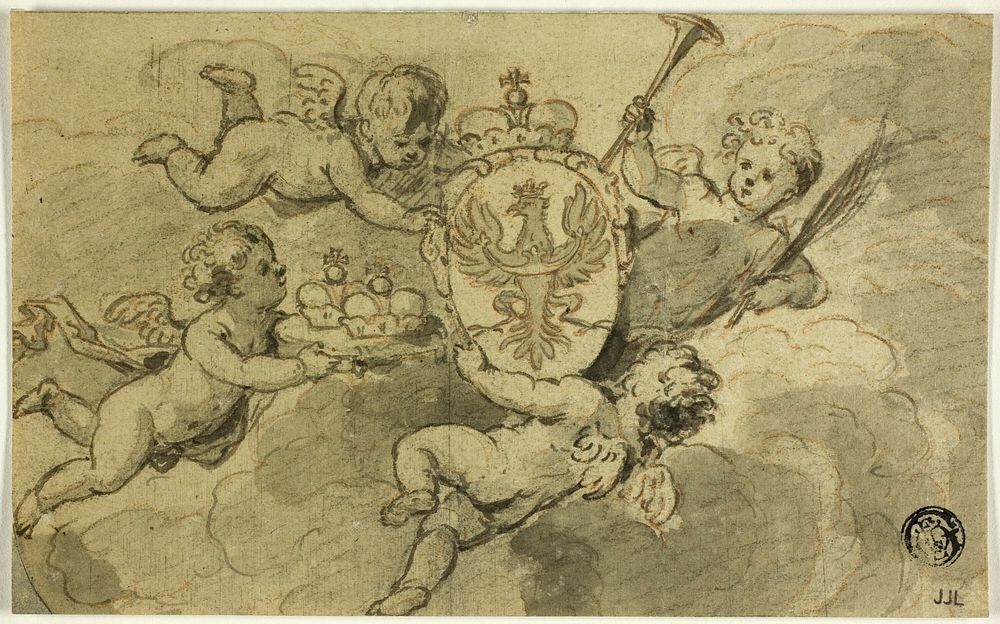 Putti and Coat of Arms by Gerard de Lairesse