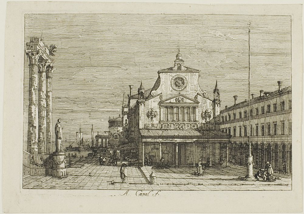 Imaginary View of S. Giacomo di Rialto, from Vedute by Canaletto