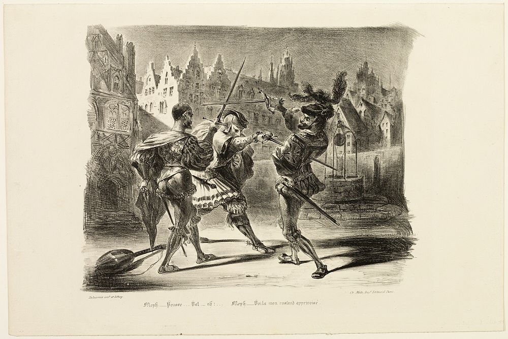 The Duel Between Faust and Valentine, from Faust by Eugène Delacroix