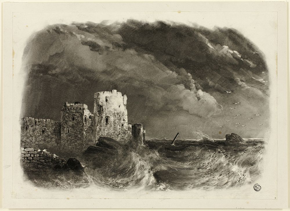 Ruined Castle by the Sea by John Rawson Walker