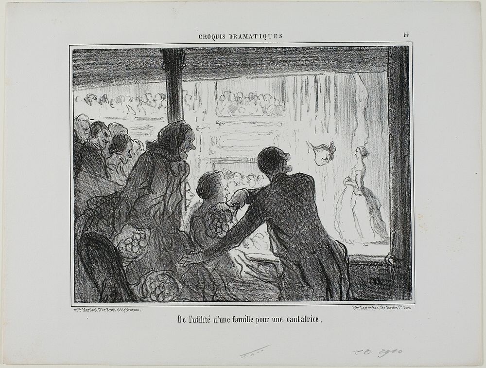 How Useful for an Opera Singer to Have a Family, plate 14 from Croquis Dramatiques by Honoré-Victorin Daumier