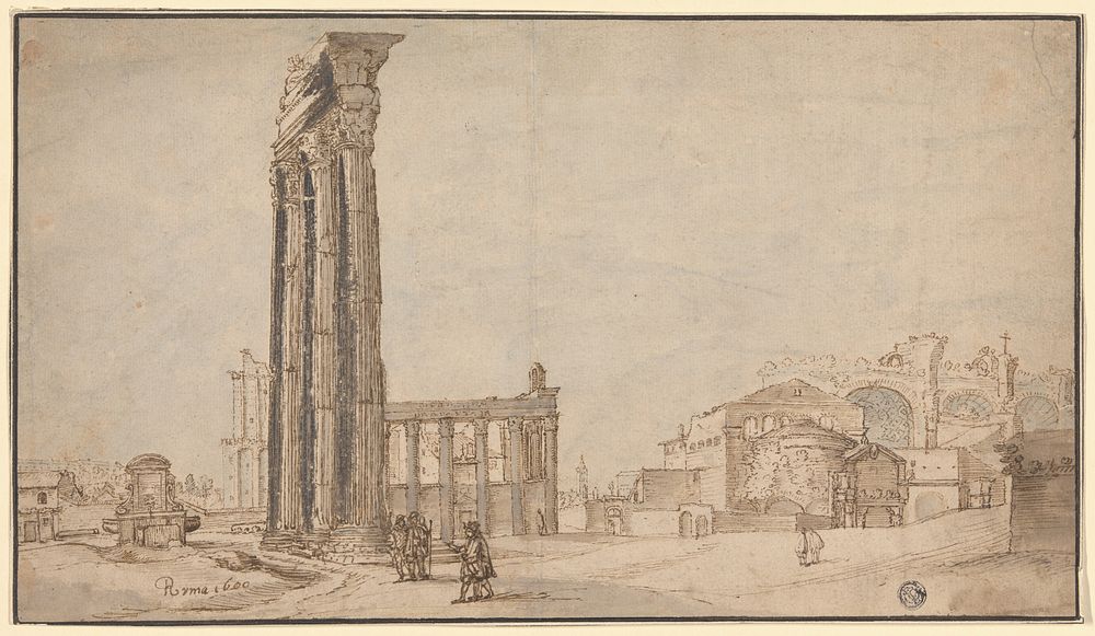 View from within the Roman Forum by Circle of Willem van Nieuwlandt, II