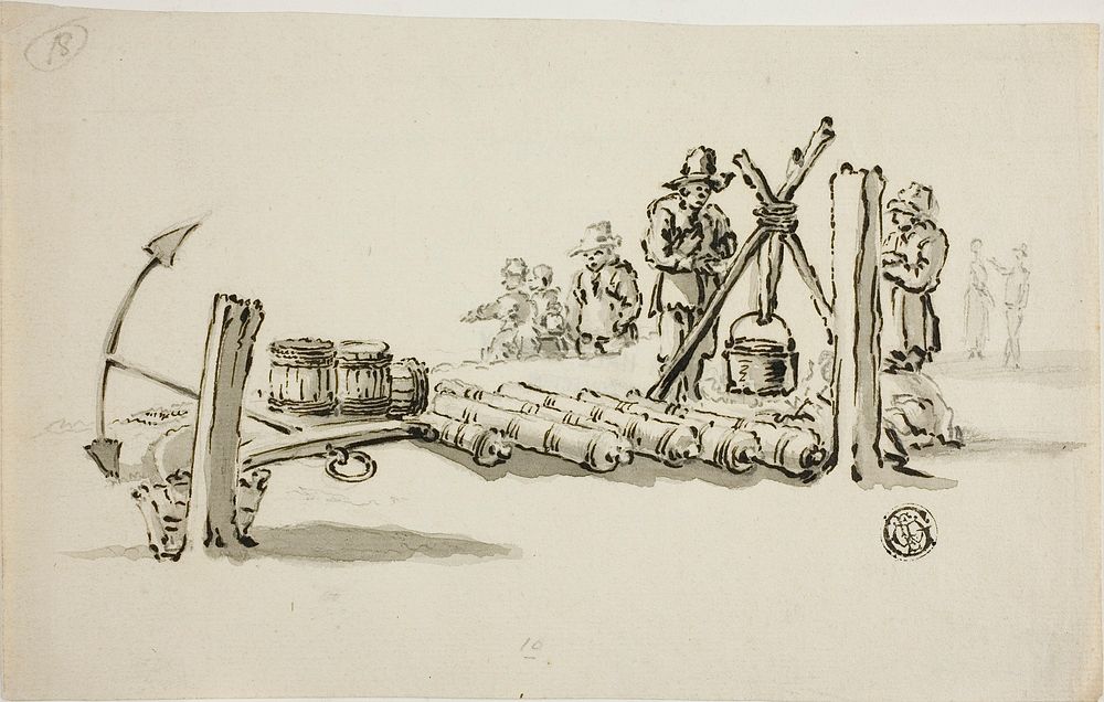 Men with Cannons, Kegs of Powder and an Anchor by Willem van de Velde, I