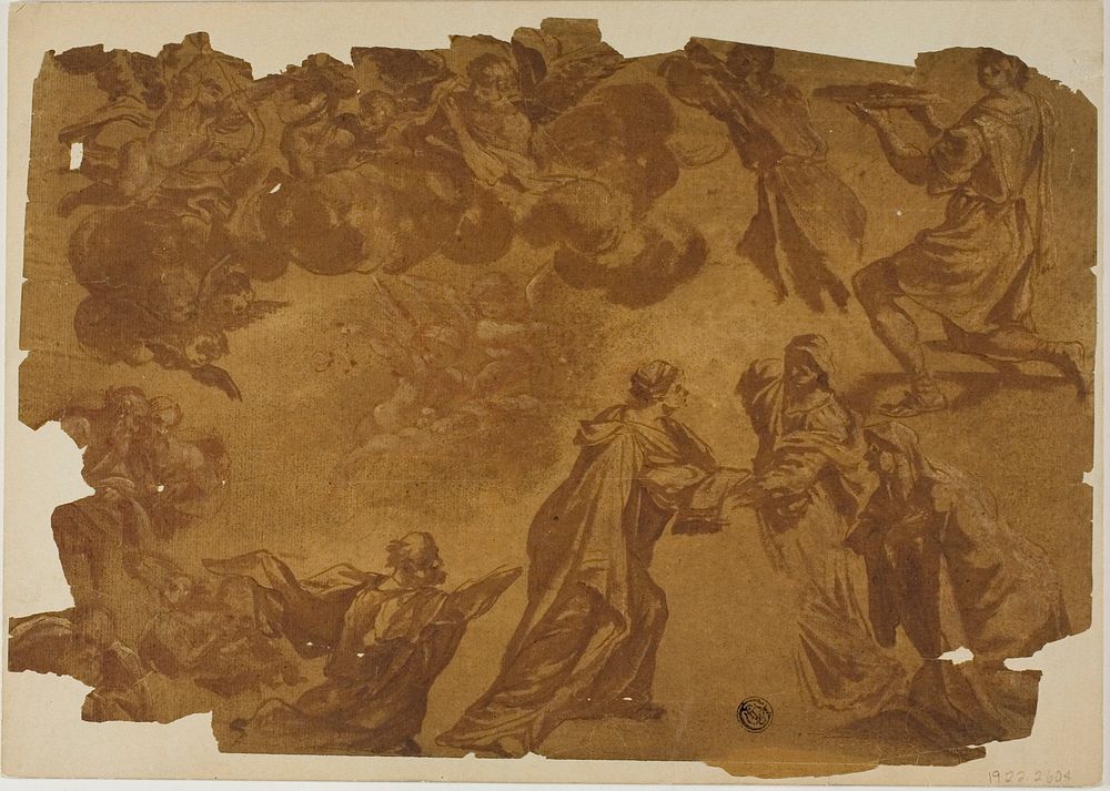 Sketches after Various Paintings, including the Visitation by Follower of Francesco Monti
